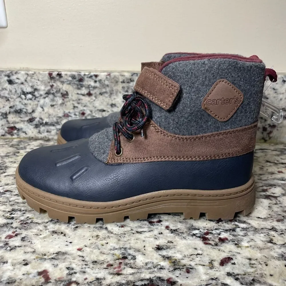 Carter's Navy Blue, Burgundy and Brown Kids Boots (Size: 3 Boys) *NEW*